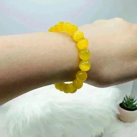 Vibrant Yellow Beaded Fashion Statement Bracelet - Picture 5 of 6